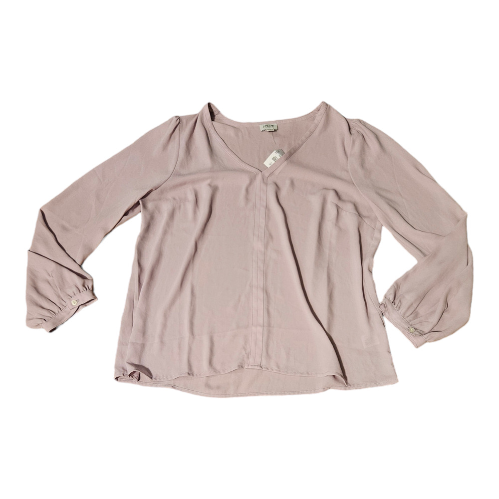 J. Crew Size 10 Light Purple Sheer Long Sleeve V-Neck Shirt